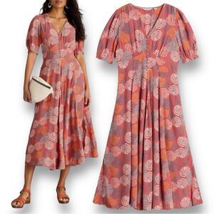 WHITE STUFF Women’s Hazel Bias Cut Tea Length Dress in the Size UK 10/US 4-6